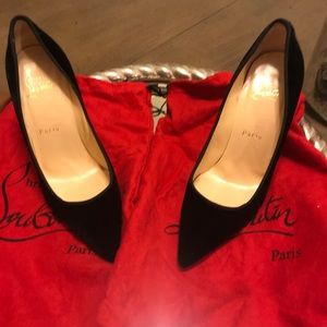 Christian Louboutin black velvet heels